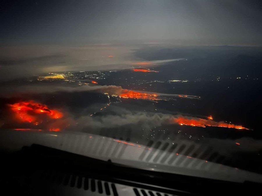 incendios forestales desde el aire