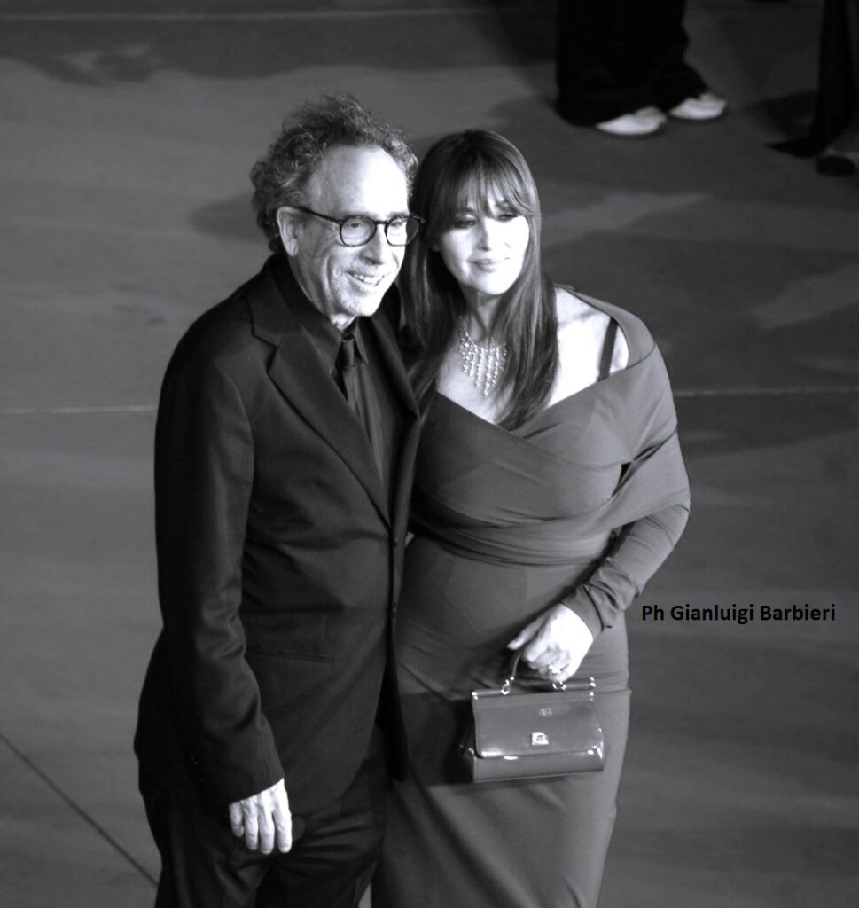 Mónica Bellucci y Tim Burton en Festival de Cine de Roma