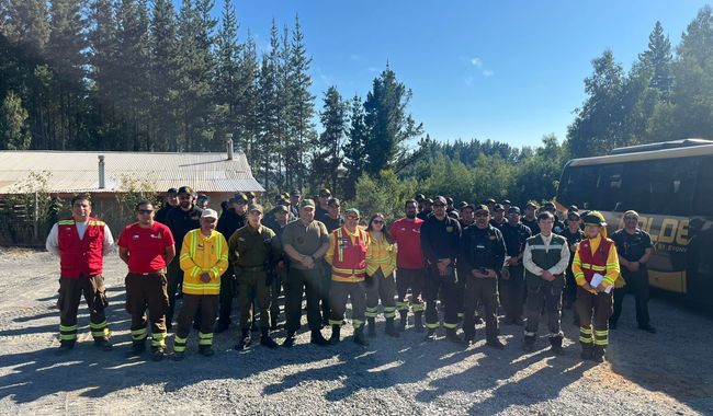 Brigadas mexicanas apoyan en Chile para contener incendios forestales en el sur del país